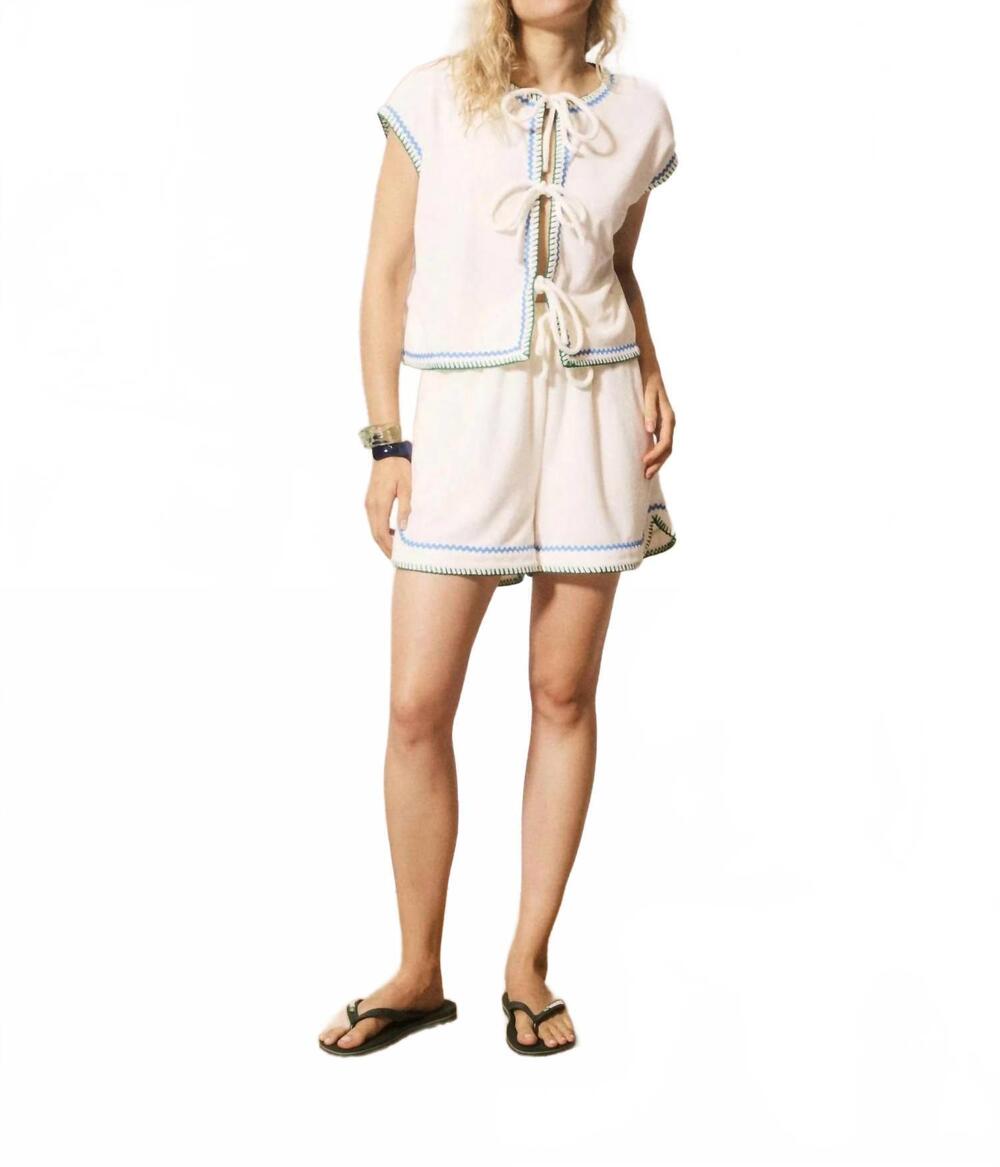 NEW FRNCH women's ruggiero shorts in white
